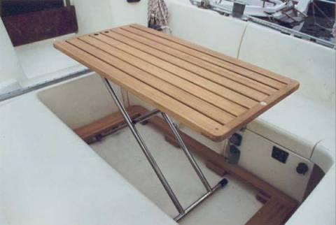 Jeanneau attalia table cockpit escamotable levee lattes teck non jointives casamare
